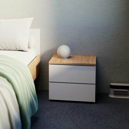 Тумба прикроватная Дейзи, 45х34х40 см, Дуб/слоновая кость, Vivoline