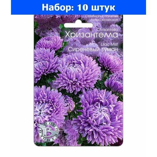 Астра Хризантелла Сиреневый туман хризантемовидная 30шт Одн 80см (Биотехника) - 10 пачек семян