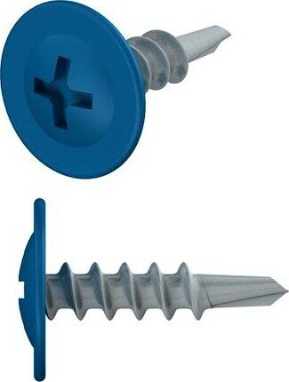 Саморез с прессшайбой 4,2х19 мм цинк со сверлом RAL 5005 STARFIX 1000 штук SMC3-98321-1000