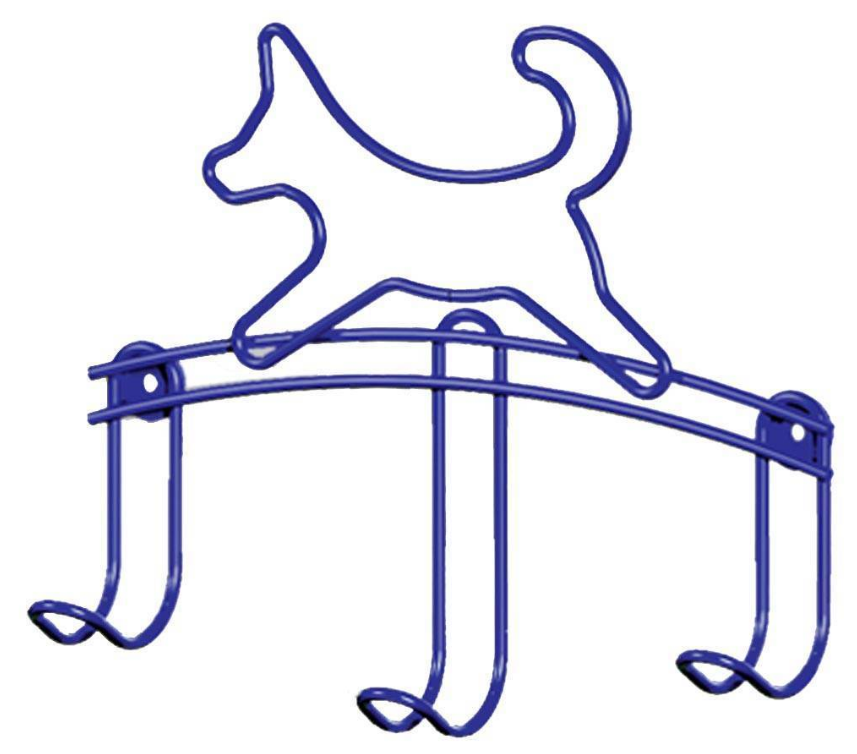 Вешалка детская Эликор Собачка-3 В2-77 синий / 3 крючка
