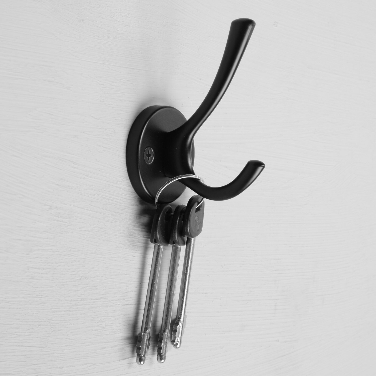 Крючок мебельный CAPPIO SIMPLE, двухрожковый, цвет черный 9617926 - фотография № 3