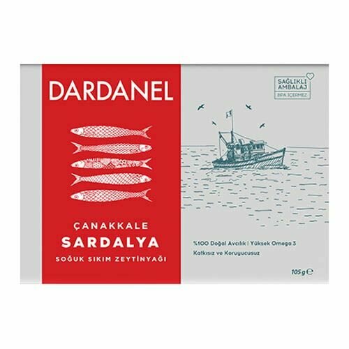 DARDANEL Чанаккале Сардина с оливковым маслом 105 гр (SARDALYA SOGUK SIKIM ZEYTINYAGLI)