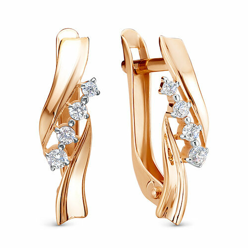 фото Серьги maskom, красное золото, 585 проба, фианит маском