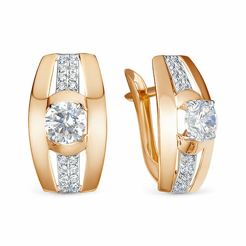 фото Серьги maskom, красное золото, 585 проба, фианит маском