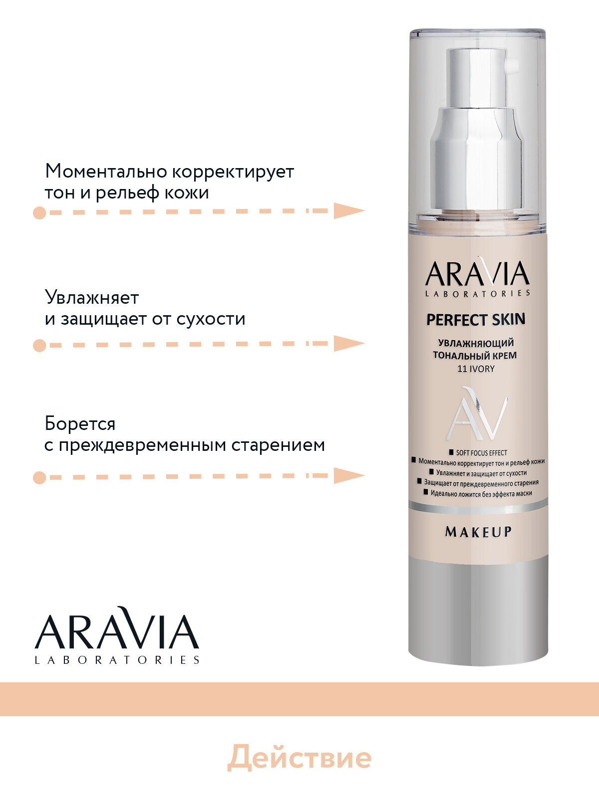 ARAVIA Увлажняющий тональный крем Perfect Skin 11 Ivory, 50 мл