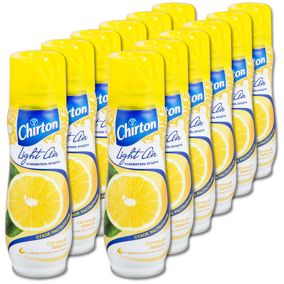 фото Освежитель воздуха сухое распыление Чиртон "Сочный лимон" 300 мл, 12 шт.