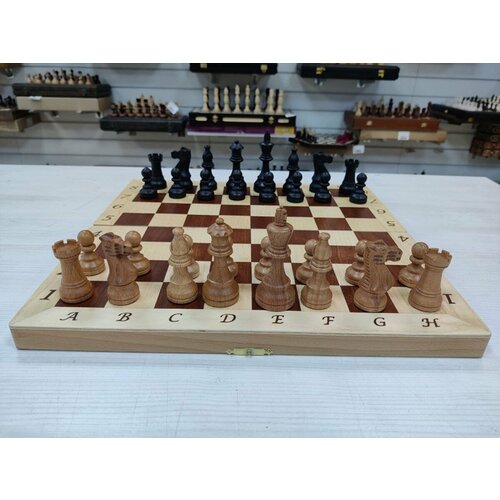 шахматы классические деревянные стаунтон темные 41 5 см Шахматы деревянные Индийский Стаунтон интарсия светлые