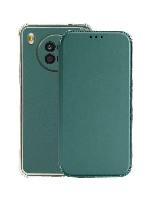 Чехол-книжка на Honor 50 Lite c противоударным покрытием с усиленными углами на хонор 50 лайт темно-зеленый