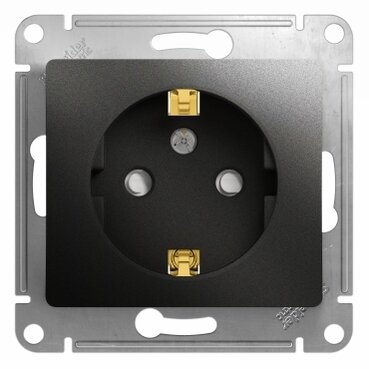 Евророзетка 1 СП 16А с з/шт механизм SE Glossa антрацит