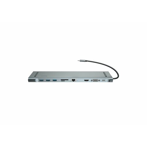 ПереходникАдаптер BASEUS Enjoyment Разветвитель Type-C - 3xUSB30 HDMI VGA TFSD RJ45 PD 35mm темно-сер 26230₽