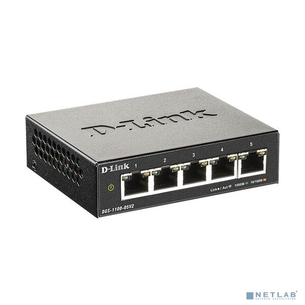 D-Link Сетевое оборудование D-Link DGS-1100-05V2/A1A Настраиваемый L2 коммутатор с 5 портами 10/100/1000Base-T