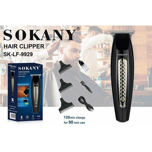 Профессиональная машинка триммер PURE BODY Триммер для стрижки окантовки волос бороды усов SOKANY LF-9929 3 насадки 99000₽