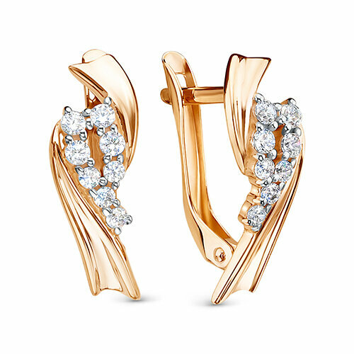 фото Серьги maskom, красное золото, 585 проба, фианит маском