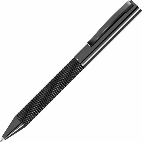 Ручка металлическая шариковая из сетки UMA MESH, стальной/черный роскошная металлическая поворотная шариковая ручка с металлическим покрытием деловой подарок масляная ручка милые канцелярские принадл