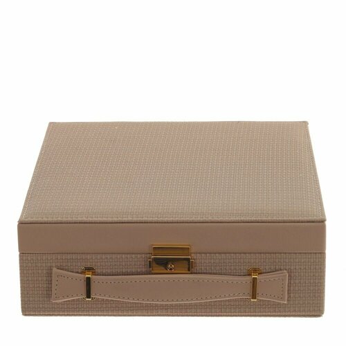 Шкатулка многоярусная для украшений органайзер для хранения ювелирных изделий колец аксессуаров с замком 26 x 27 x 9 см 4889₽