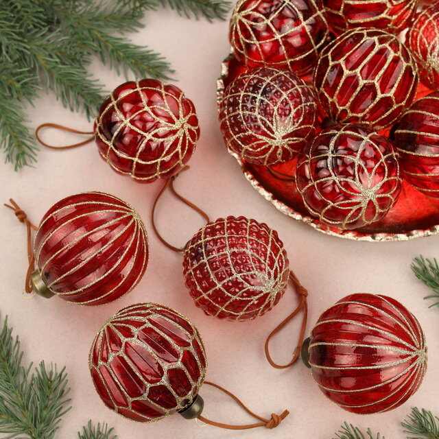 Winter Deco Набор стеклянных шаров Red Odyssey 8 см, 12 шт 19039-23014