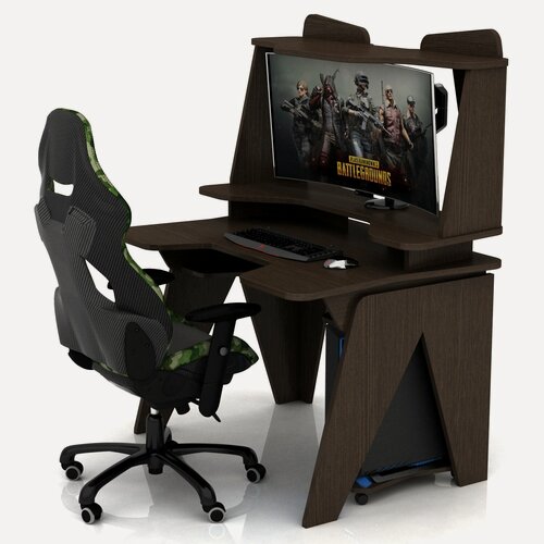 Изображение товара Геймерские игровые столы и кресла Игровой компьютерный стол для геймера с надставкой DX BIG RAPTOR Венге