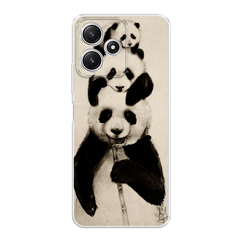 Силиконовый чехол на Xiaomi Redmi 12R / Сяоми Редми 12R Семейство панды
