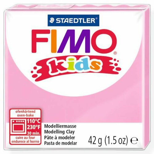 Полимерная глина Fimo Kids 8030-25 light pink 42 г, цена за 1 шт. купальник koton размер 42 светло розовый