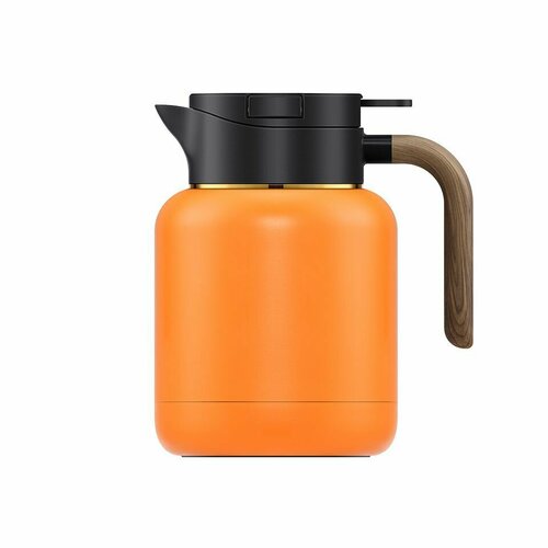 Термос для чая с датчиком температуры SAMADOYO, 1500 мл, оранжевый-черный