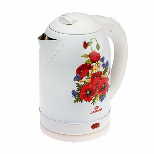 Чайник электрический DO-1257 нерж сталь 2 л 2000 Вт белый с рисунком 300300₽