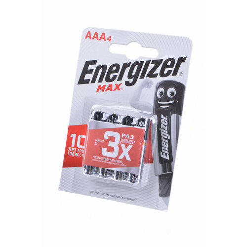 Energizer Батарейка Energizer MAX+Power Seal LR03 BL4, 4шт батарейка energizer max power seal lr03 bl4 4 шт в упаковке