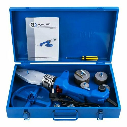 Аппарат для сварки пластика 1500 Вт 20-63 мм металлический кейс AquaLink 51 476800₽