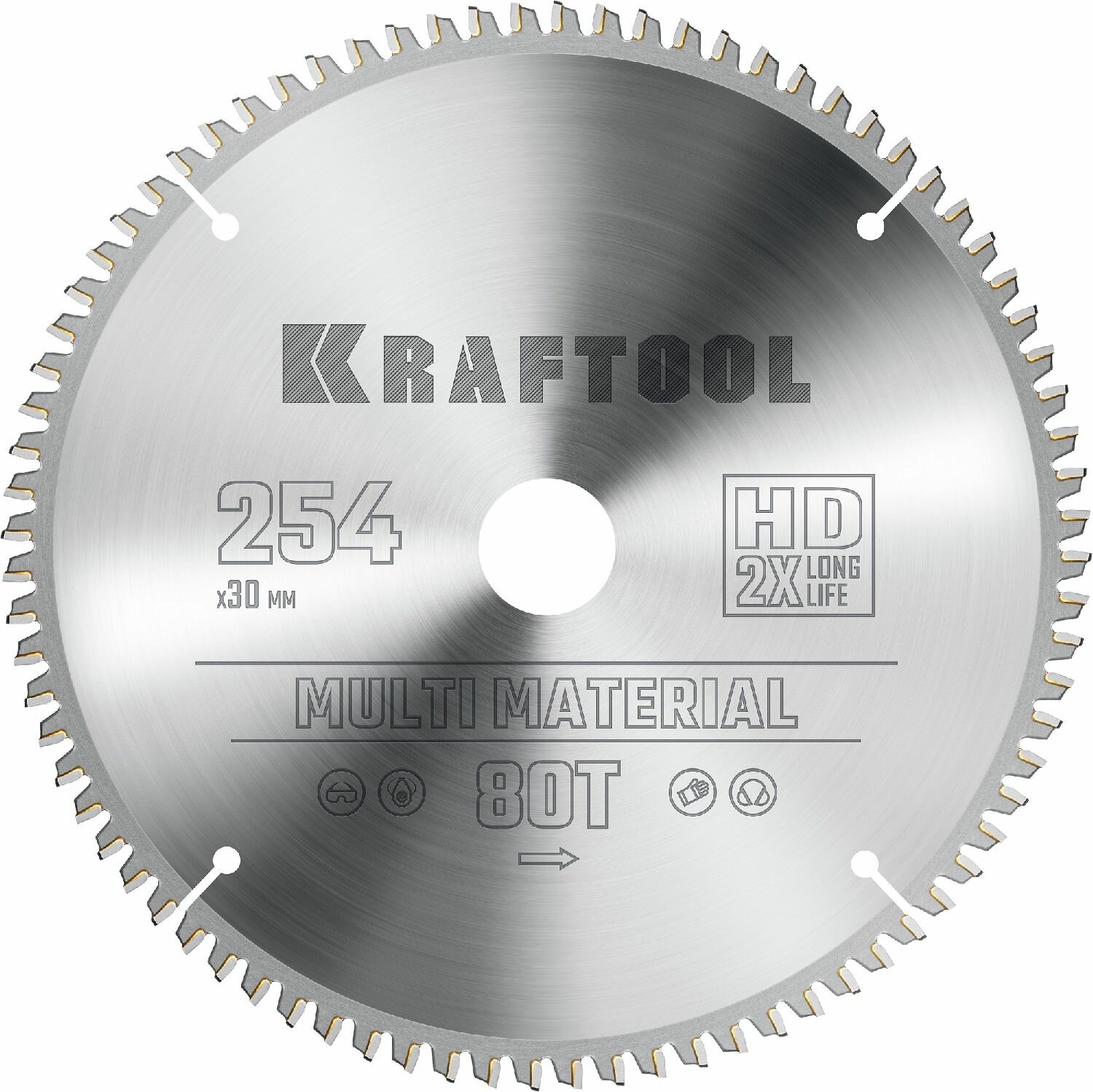 KRAFTOOL Multi Material 254х30мм 80Т, диск пильный по алюминию, (36953-254-30)