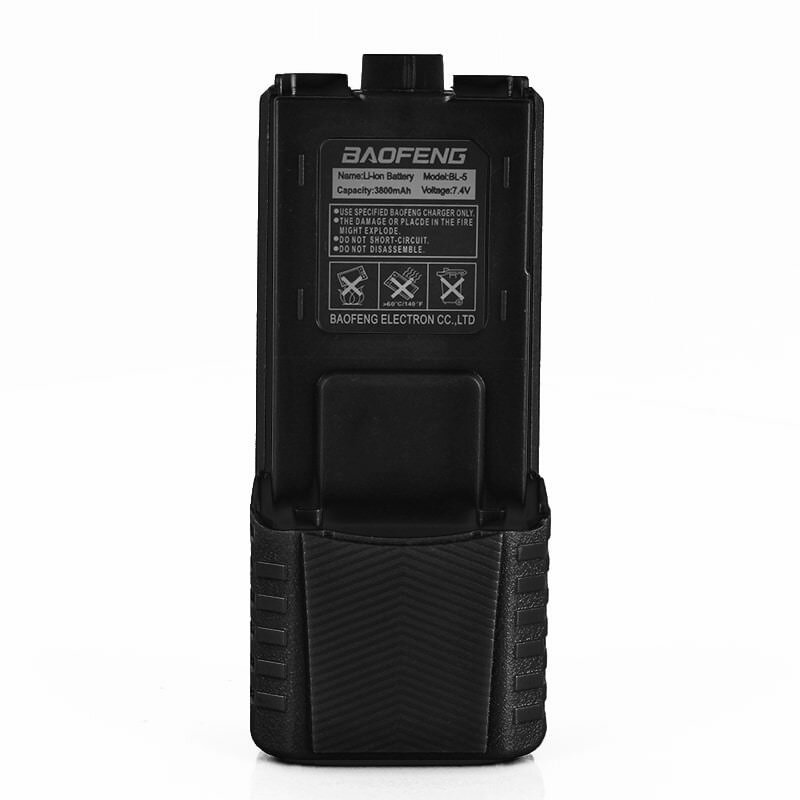 Аккумулятор для рации BaoFeng UV-5R, DM-5R 3800 мАч Черный (BL-5 3800mAh)