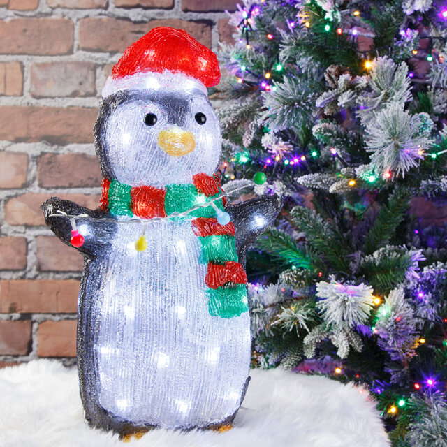 Kaemingk Светящаяся фигура Пингвин Ронни готовится к Рождеству 45 см, 48 LED ламп, IP44 9491147