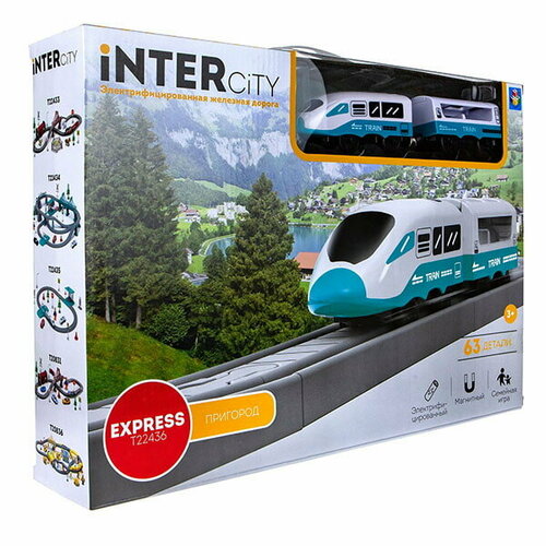 1toy intercity express наб ж д пригород 63 дет свет звук 1Toy Набор железная дорога InterCity Express Пригород 1toy Т22436