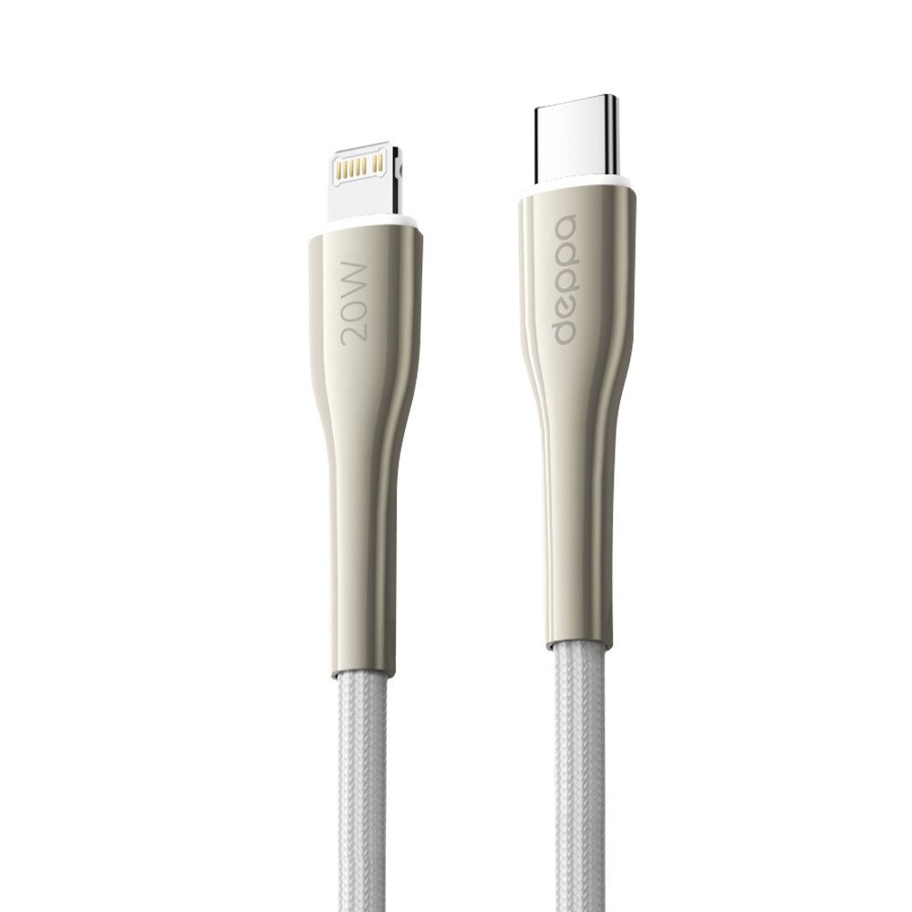 Кабель для телефона Apollo Type-C – Lightning, 1 м, белый, Deppa 72525-OZ/ Без заводской упаковки