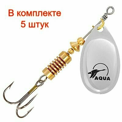 Блесна для рыбалки AQUA AGLIA 040g лепесток № 2 цвет A1-06 (золото) 5 штук в комплекте