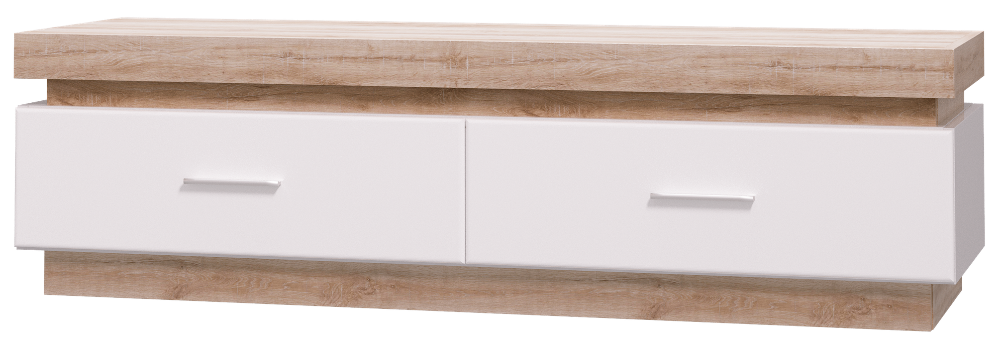 фото Тумба ТВ Ижмебель Люмен 10 Дуб сакраменто/Белый глянец