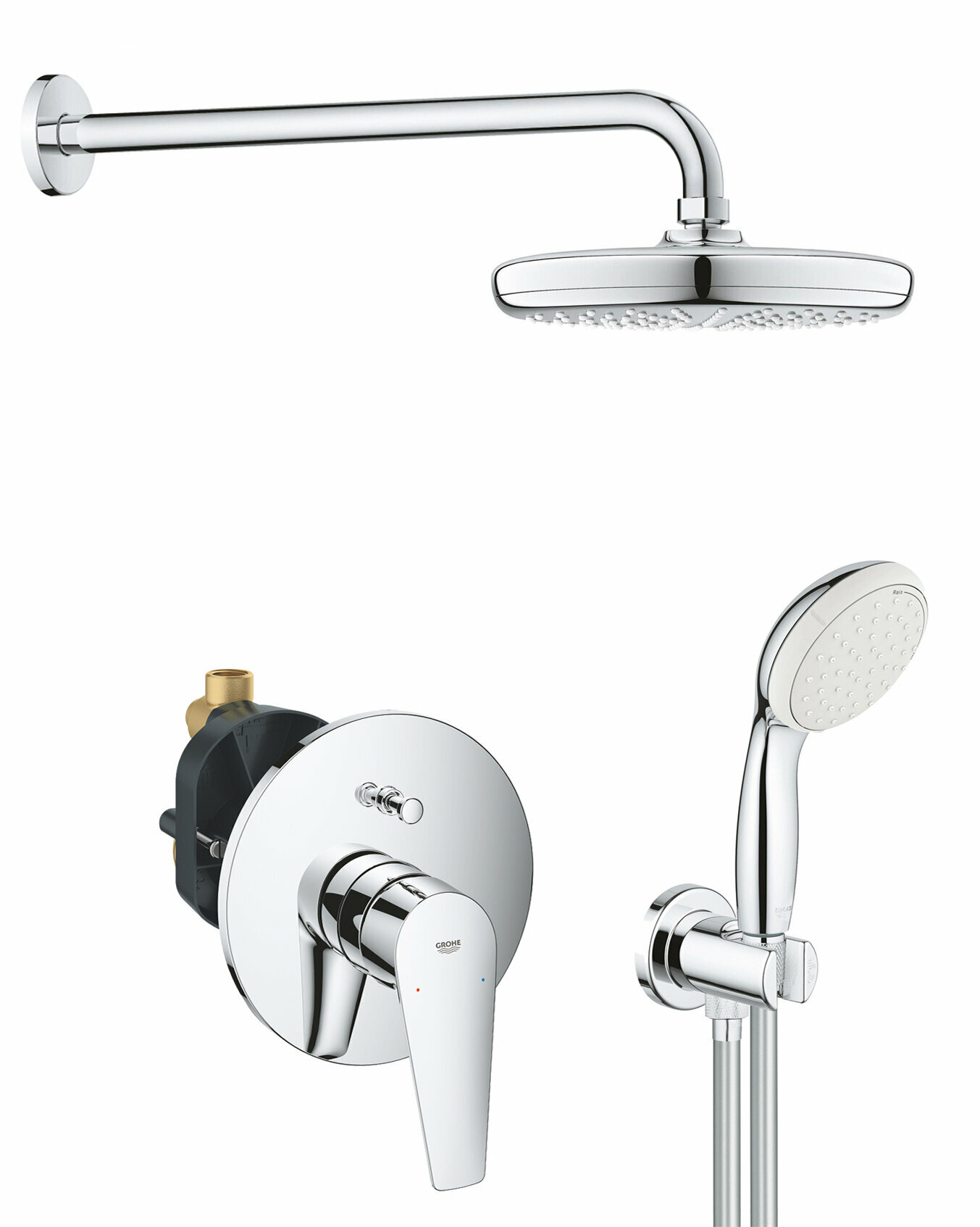 Душевая система Grohe BauEdge New Tempesta 210, встраиваемая часть в комплекте