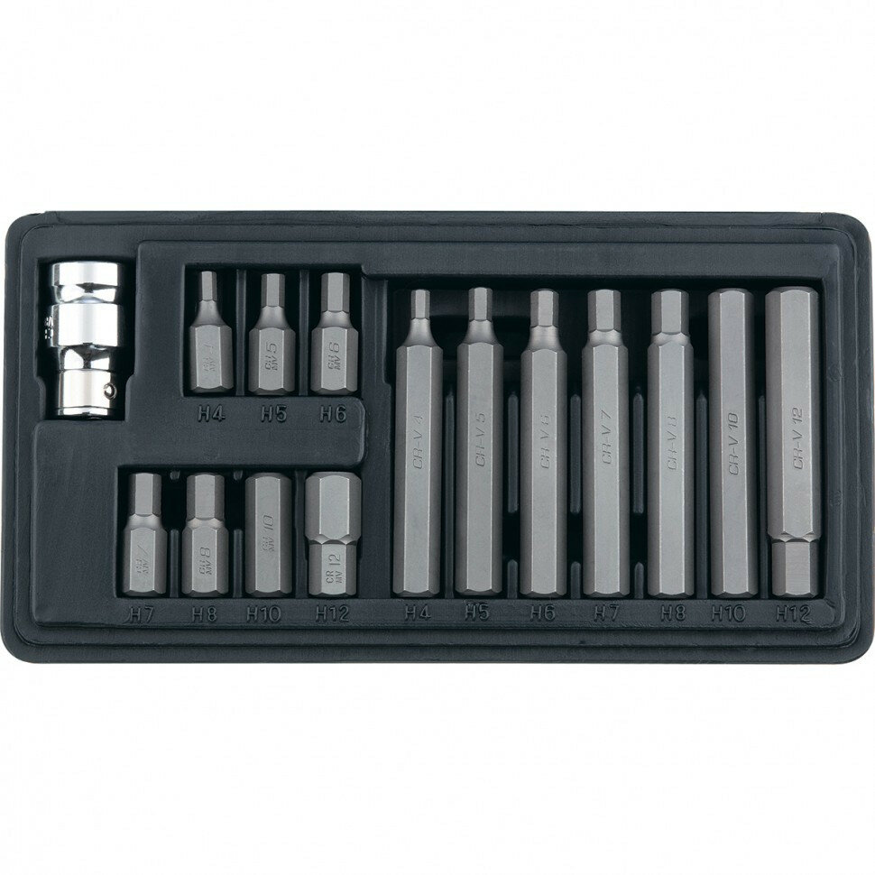 STELS Набор бит HEX хвостовик-шестигранник 1/2 CrV 10 мм 15 предметов Stels ( 11313 )