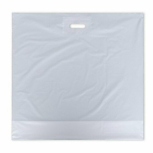 Пакет полиэтиленовый с вырубной ручкой, 64х60+8 60 мкм Белый, 50 шт.