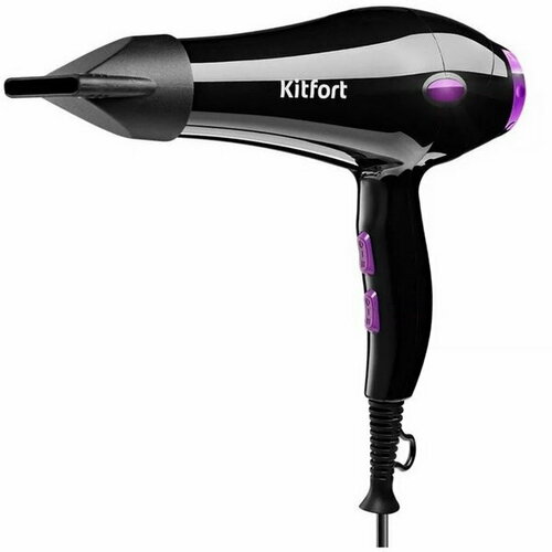 Фен КТ-3211 1600 Вт 2 скорости 3 температурных режима чёрный-фиолетовый 157000₽