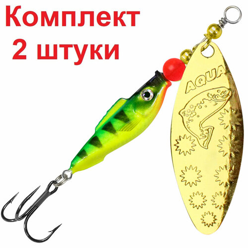 фото Блесна для рыбалки aqua fish long extra-3 20,0g, цвет 62 (золото), 2 штуки в комплекте