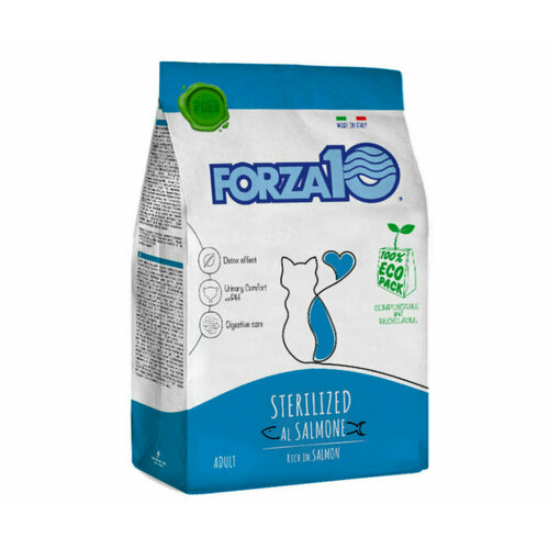 Forza10 Cat Maintenance Sterilized Salmone сухой корм для взрослых стерилизованных кошек с лососем - 350 г