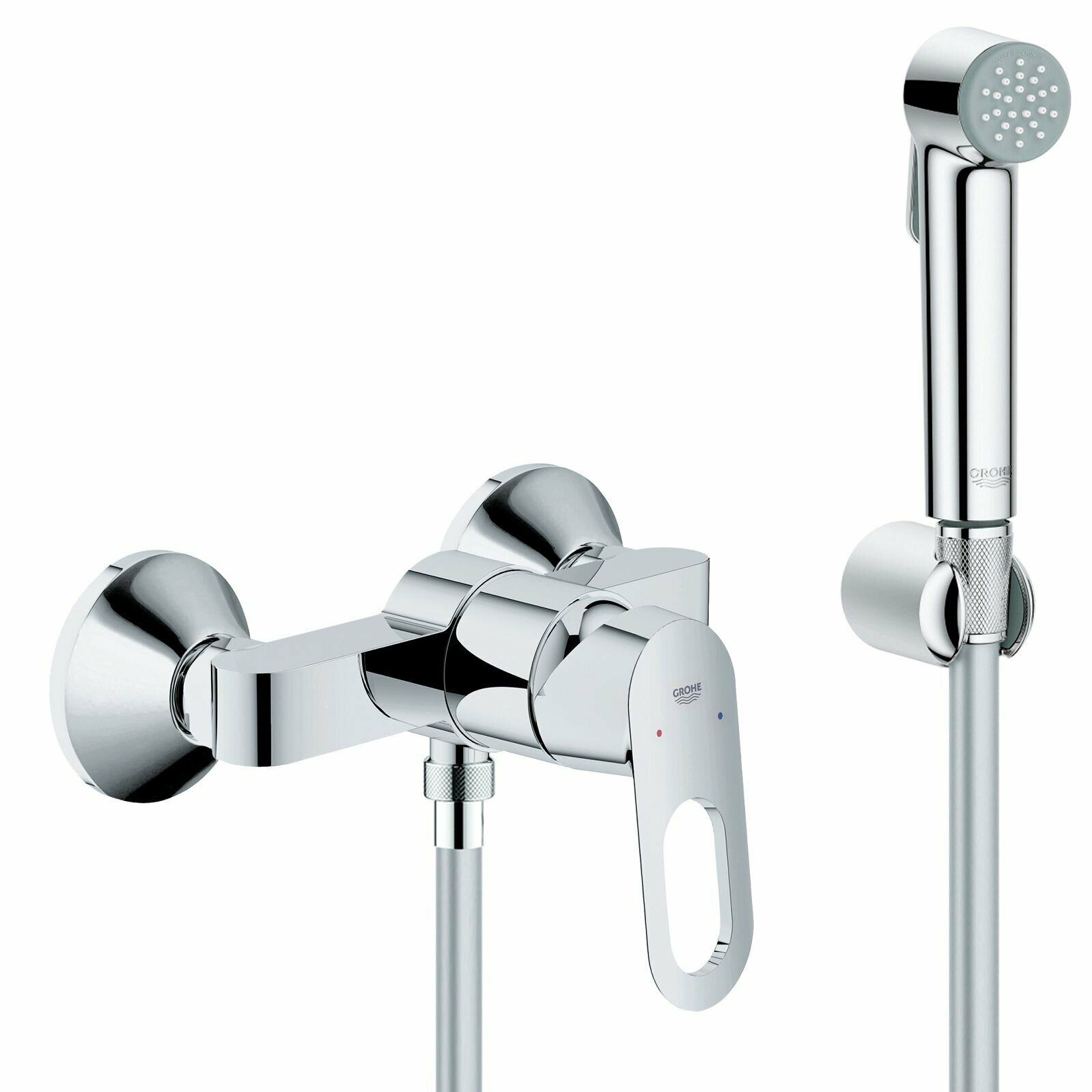 Гигиенический душ Grohe BauLoop со смесителем шланг Siverflex Longlife 100 см хром