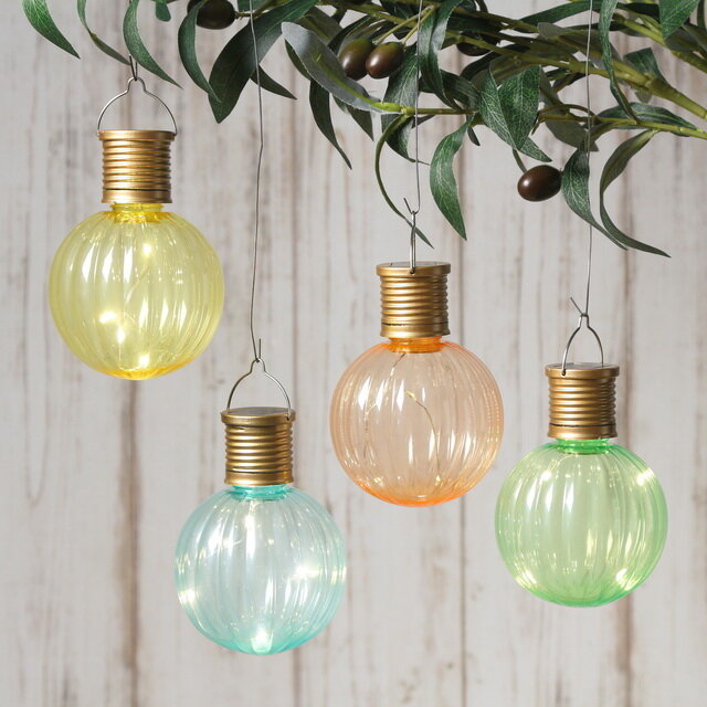 Набор подвесных светильников на солнечной батарее Solar Aurora 11 см 4 шт IP44 Kaemingk 894951-набор