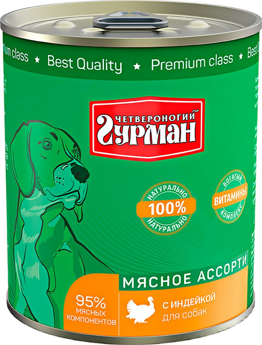 Четвероногий гурман Мясное ассорти с индейкой Корм влаж. д/собак конс.340г