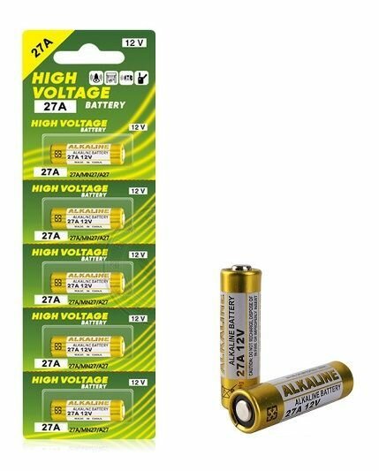 Батарейка А27 (27А) 12V, High Voltage Alkaline, уп. 5 шт. — фото 1