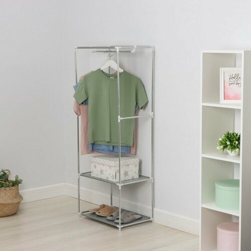 LaDо́m Вешалка напольная для одежды LaDо́m, 2 полки, 55×36×140 см, цвет белый
