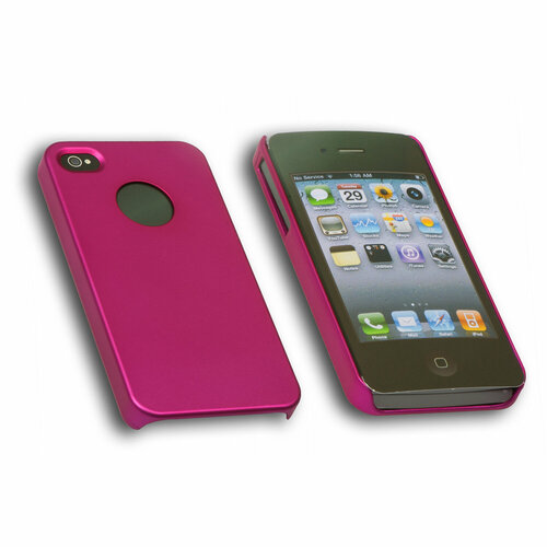 IP4-RF-P Чехол iCover Rubber Case для сотового телефона Apple iPhone 4/iPhone 4S розовый с защитной пленкой