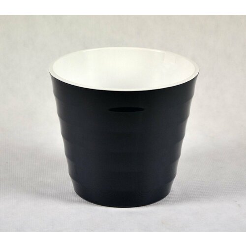 Кашпо Лаура 1,4л Антрацит с вкладкой d14,5, h13см