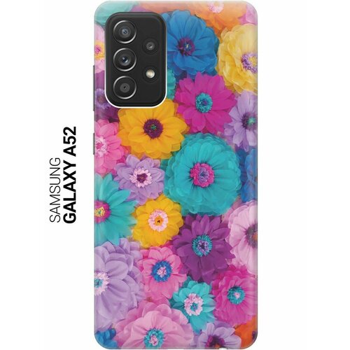 Ультратонкий силиконовый чехол-накладка для Samsung Galaxy A52 с принтом Бумажные цветы ультратонкий силиконовый чехол накладка для samsung galaxy m62 с принтом бумажные цветы