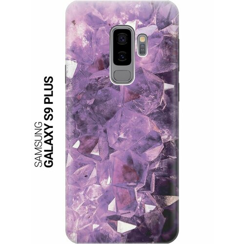 Силиконовый чехол на Samsung Galaxy S9+, Самсунг С9 Плюс с принтом Сиреневые кристаллы силиконовый чехол сиреневые камни на samsung galaxy s9 самсунг с9 плюс
