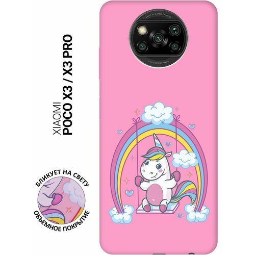 RE: PA Чехол - накладка Soft Sense для Xiaomi Poco X3 с 3D принтом Unicorn розовый re pa чехол накладка soft sense для xiaomi poco x3 желтый